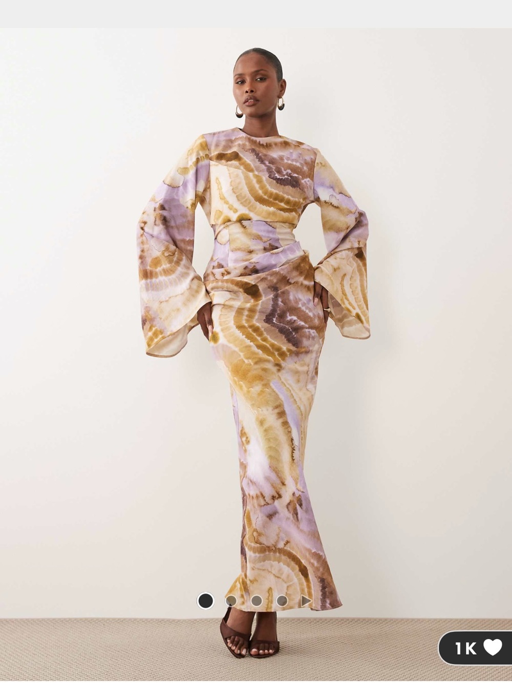 ASOS Satin Tie-Dye dress in Lilac- NEVER WORN